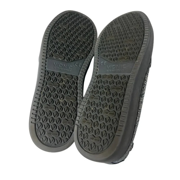 Vionic Avery Pro Metallic Leather Slip-On Shoe Slip Resistant Blue Gray 9 - Picture 15 of 16